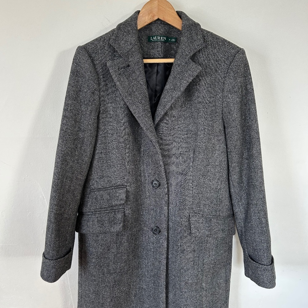 Ralph Lauren single breasted wool reefer coat